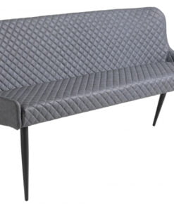 Køb Tackley bænk med ryglæn i grå læderlook online billigt møbel