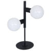 Køb Merx - Bordlampe i sort metal og to hvide glaskupler online billigt møbel