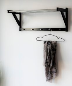 Køb Linx - Hattehylde i sort træ og stål online billigt møbel