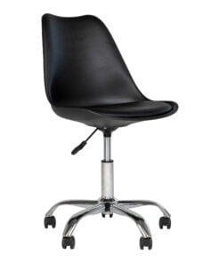 Køb Lee -  Kontorstol i sort plast og krom online billigt møbel