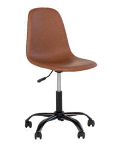 Køb Lenny - Kontorstol i lysebrun PU læder online billigt møbel