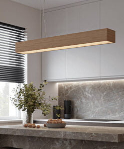 Køb Loftslampe i egetræ 120 cm online billigt møbel
