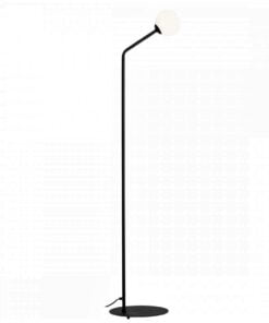 Køb Limelight - Gulvlampe i sort metal og hvidt glas online billigt møbel