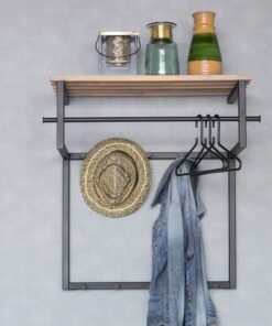 Køb Razor - Hattehylde i sort metal og egetræ online billigt møbel