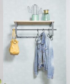 Køb Polo - Hattehylde i sort metal og egetræ online billigt møbel