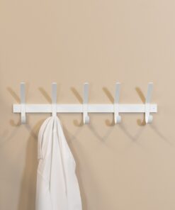 Køb Gancho - Knagerække med fem knager i hvidt metal online billigt møbel