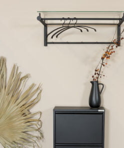 Køb Quatro - Hattehylde i sort metal og glas