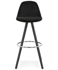 Køb Barstol i sort velour med sølvfod online billigt møbel