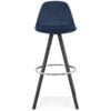 Køb Barstol i blå velour med sølvfod online billigt møbel