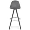 Køb Barstol i grå velour med sølvfod online billigt møbel
