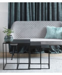 Køb Metalica - Indskudsbord med tre borde i sort metal online billigt møbel