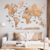 Køb 3D Verdenskort Lys Birk Medium (100 x 60 cm) online billigt møbel