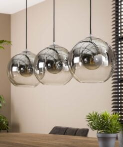 Køb Sphere - Loftlampe med tre lampeskærme i røgfarvet glas Levering med pære(r) online billigt møbel