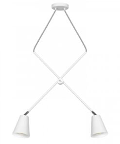 Køb Arnold - Loftlampe i hvid metal med to skærme online billigt møbel