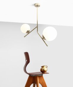 Køb Arts - Loftlampe i guld og hvidt glas online billigt møbel