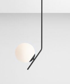 Køb Arts - Loftlampe i sort metal og hvidt glas