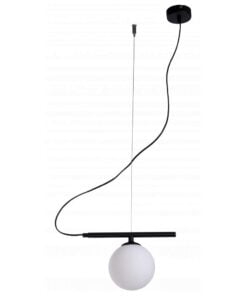 Køb Bernie - Loftlampe i sort metal og hvid glaskuppel online billigt møbel