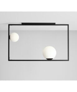 Køb Cubisto - Loftlampe i metal og hvidt glas