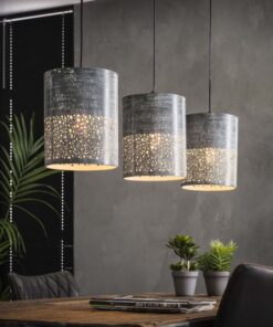 Køb Tobby - Loftlampe i perforeret gråt metal Levering med pære(r) online billigt møbel