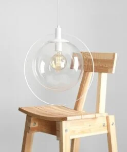 Køb Magic - Loftlampe i hvidt metal og klart glas online billigt møbel