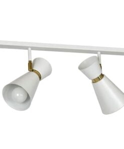 Køb Vitrum - Loftlampe i hvid og messing på skinne online billigt møbel