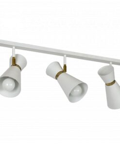 Køb Vitrum - Loftlampe i hvid og messing på skinne online billigt møbel