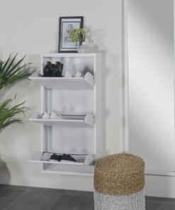 Køb Zapato - Skoskab med 3 rum - hvid metal online billigt møbel