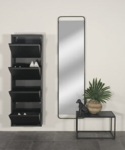 Køb Zapato - Skoskab med 4 dobbelt rum - sort metal online billigt møbel