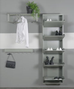 Køb Zapato - Skoskab med 5 rum - støvet grøn metal online billigt møbel