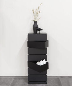 Køb Carson - Kommode med syv skuffer i sort metal online billigt møbel