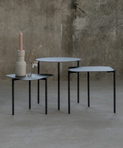 Køb Saxo - Sofabordssæt med tre borde i sort metal online billigt møbel