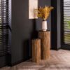 Køb Viola - Blomstersøjle sæt i mangotræ og sort marmor online billigt møbel