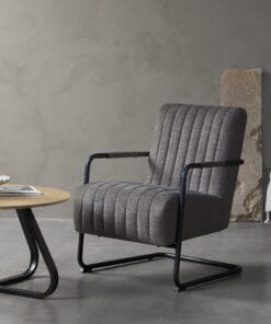 Køb Zonet - Hvilestol i metal og mørkegråt stof online billigt møbel