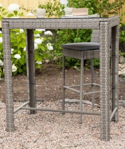 Køb Vestone - Barbord i grå kunst rattan online billigt møbel