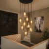 Køb Misuna - Loftlampe med ni ravfarvede glasskærme Levering med pære(r) online billigt møbel