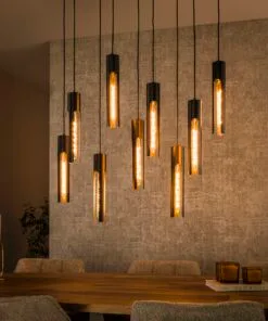 Køb Pantalla - Loftlampe med ni skærme i sort metal Levering med pære(r) online billigt møbel