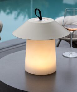 Køb Bolsena - Udendørs bordlampe i beige metal og plast online billigt møbel