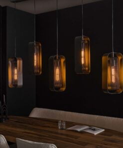 Køb Doblas - Loftlampe i sort metal med fem skærme Levering med pære(r) online billigt møbel