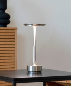 Køb Bromma - Bordlampe i sølvfarvet aluminium online billigt møbel