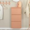 Køb Zapato - Skoskab med 3 rum - terracotta farvet metal online billigt møbel
