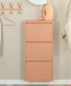 Køb Zapato - Skoskab med 3 rum - terracotta farvet metal online billigt møbel