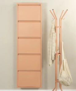 Køb Zapato - Skoskab med 5 rum - terracotta farvet metal online billigt møbel