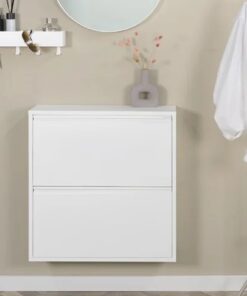 Køb Zapato - Skoskab med 2 dobbelt rum - hvidt metal online billigt møbel